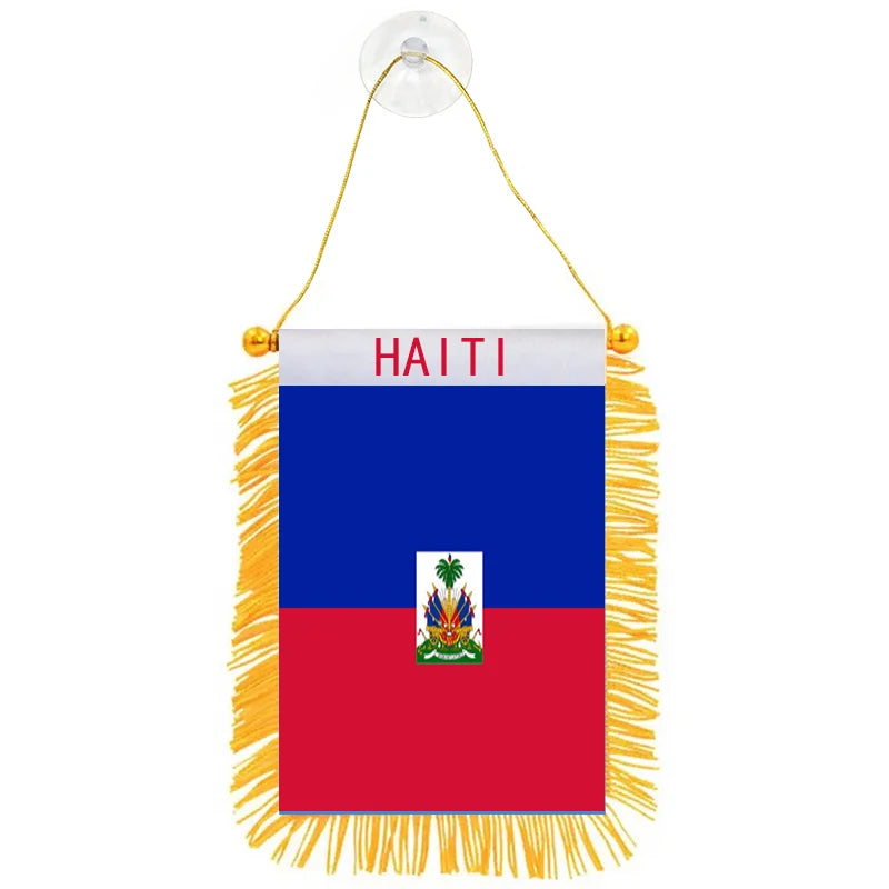 Directly Delivery Car Window Decoration Stain Bunting Pennant Haiti Flags
