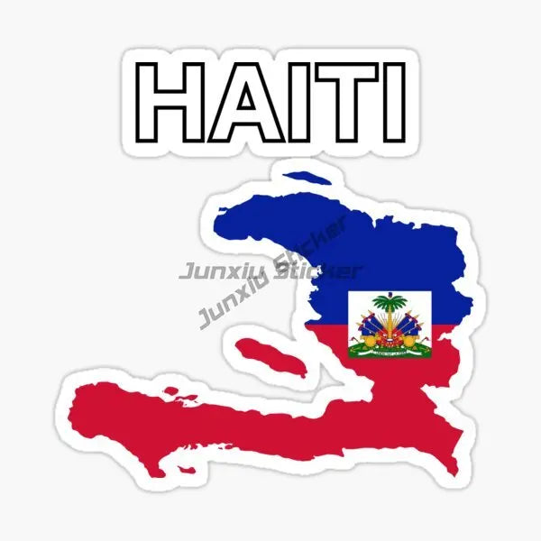 HAITI Flag and Emblem of The Republic of Haiti Sticker Car Truck SUV Window Wall Cup Laptop Vehicles Bumper Self-adhesive Decor