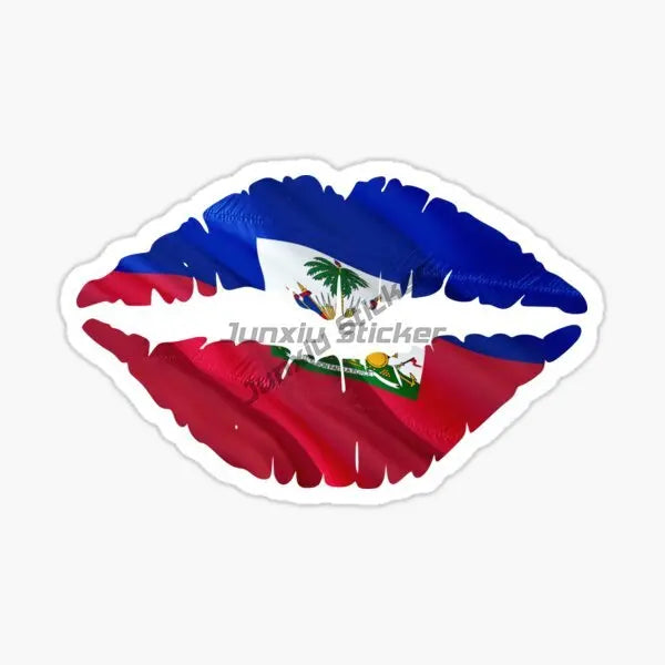 HAITI Flag and Emblem of The Republic of Haiti Sticker Car Truck SUV Window Wall Cup Laptop Vehicles Bumper Self-adhesive Decor