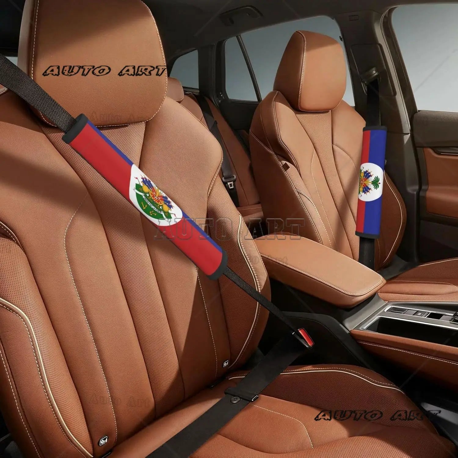 Haiti Flag Car Seat Belt Covers Cute Flag Car Seat Belt Cover Pad Funny Strap Cover Universal Car Interior Accessories Decor