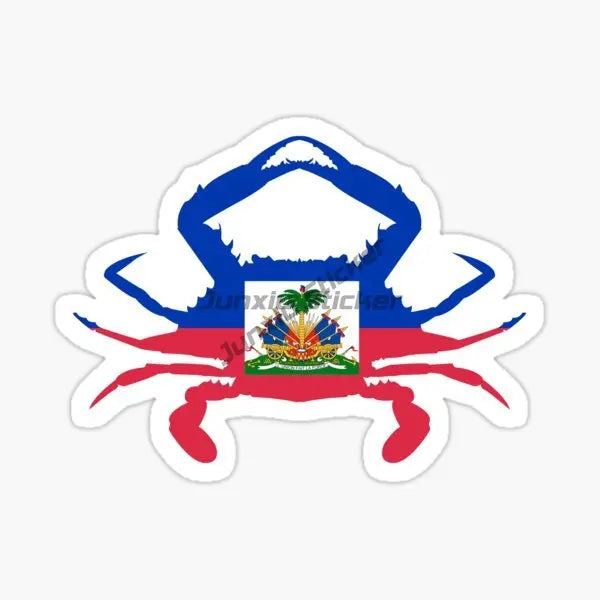 HAITI Flag and Emblem of The Republic of Haiti Sticker Car Truck SUV Window Wall Cup Laptop Vehicles Bumper Self-adhesive Decor
