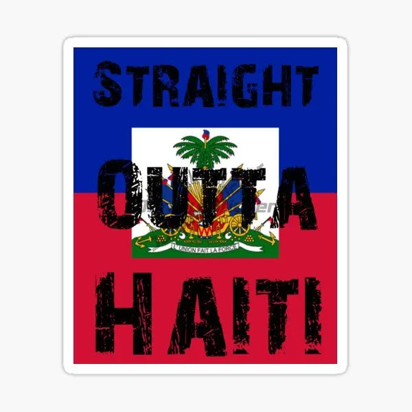 HAITI Flag and Emblem of The Republic of Haiti Sticker Car Truck SUV Window Wall Cup Laptop Vehicles Bumper Self-adhesive Decor