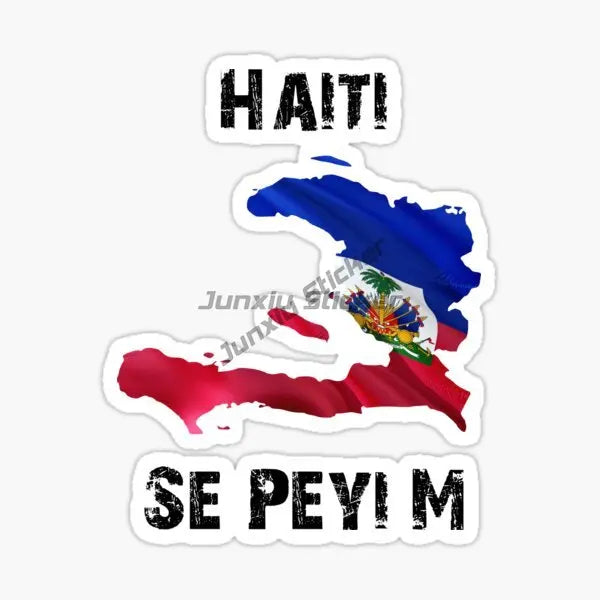 HAITI Flag and Emblem of The Republic of Haiti Sticker Car Truck SUV Window Wall Cup Laptop Vehicles Bumper Self-adhesive Decor
