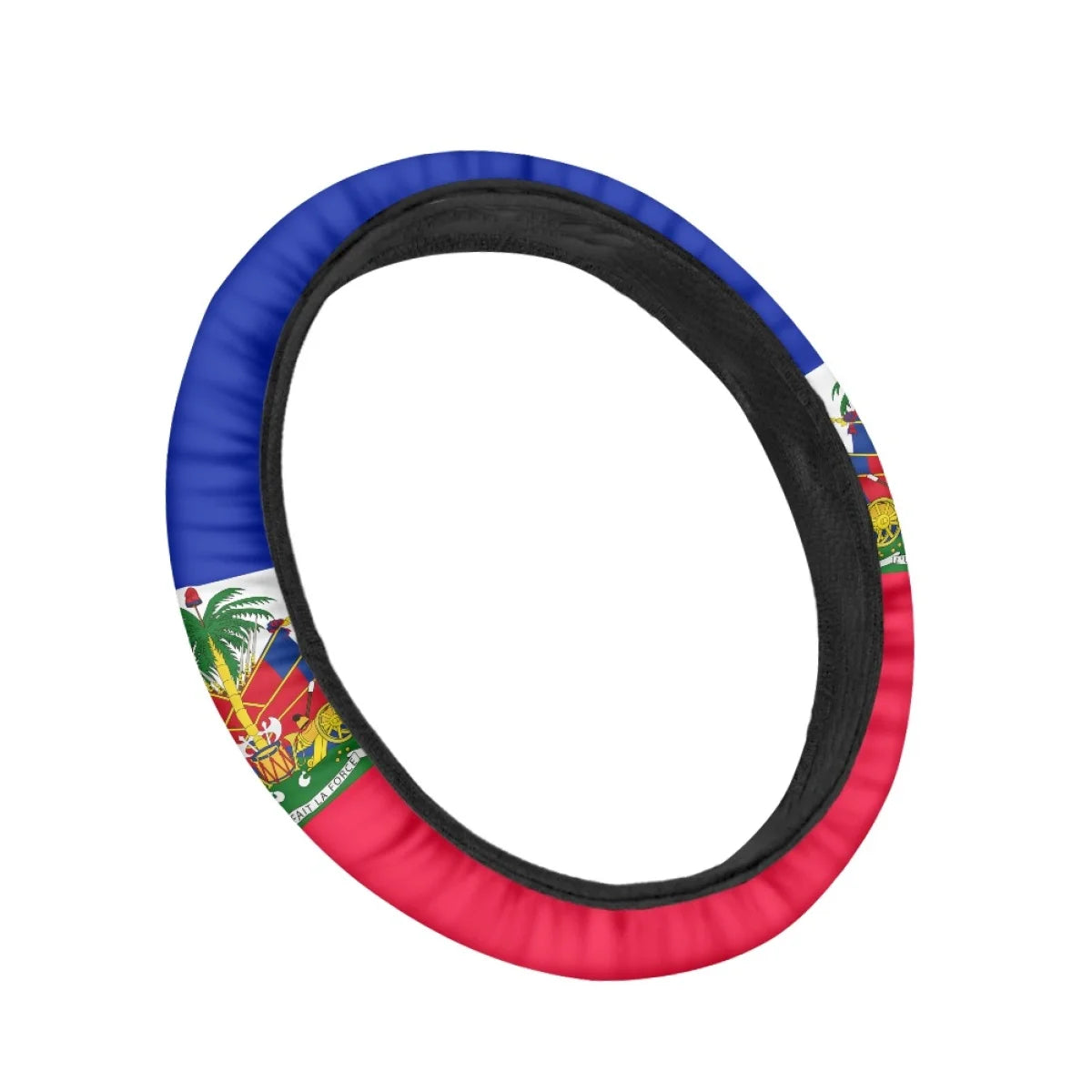 Haiti Flag Pattern Car Steering Wheel Cover for Women Men Patriotic Washable SUV Sedan Steering Wheel Protector Car Accessories