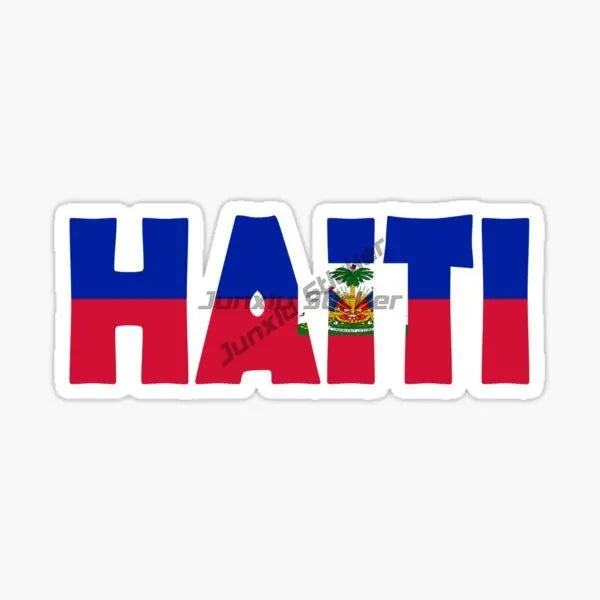 HAITI Flag and Emblem of The Republic of Haiti Sticker Car Truck SUV Window Wall Cup Laptop Vehicles Bumper Self-adhesive Decor