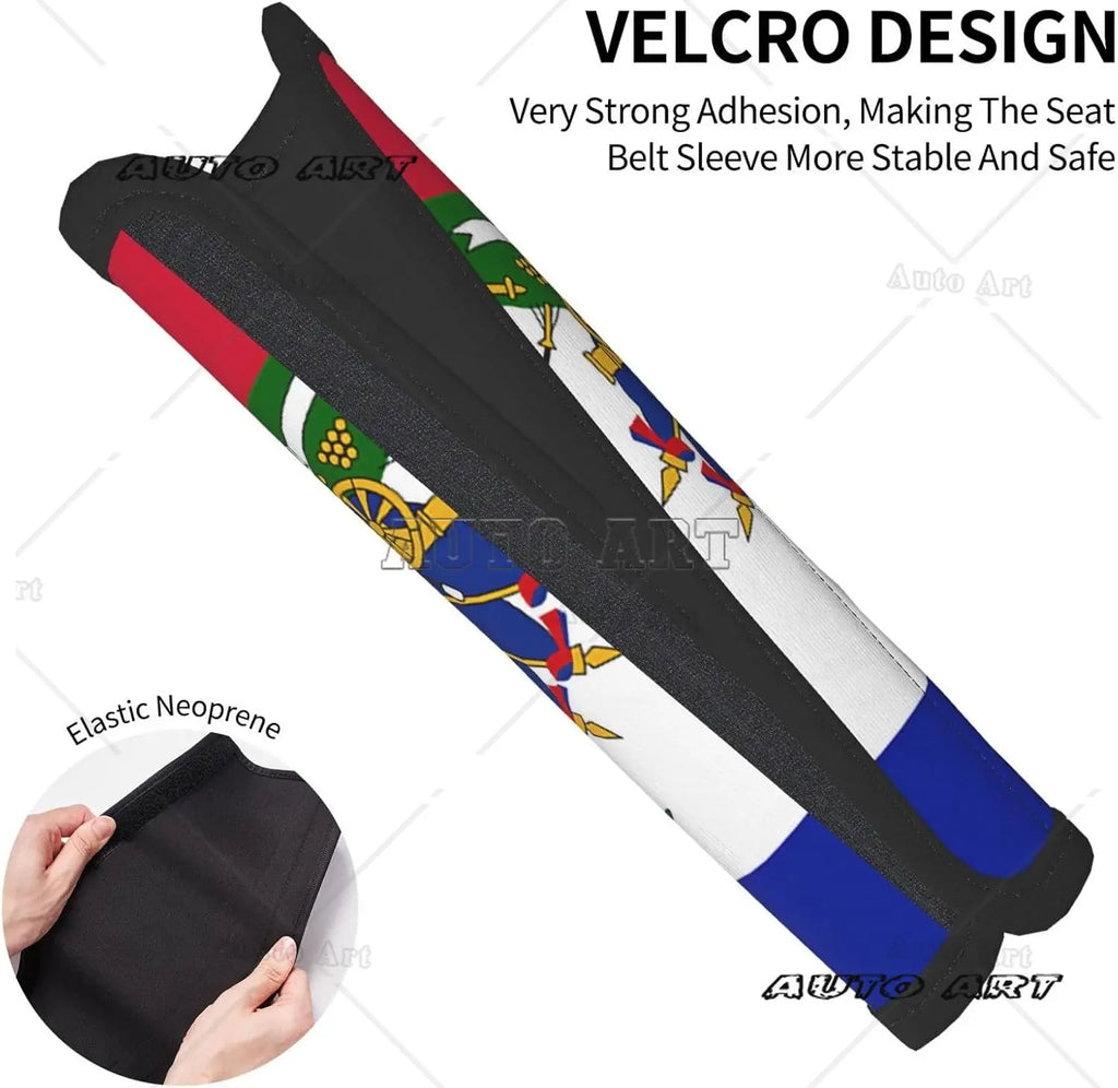Haiti Flag Car Seat Belt Cover Pad Universal Car Accessories Interior Seat Belt Covers Shoulder Comfortable Seatbelt Cushion
