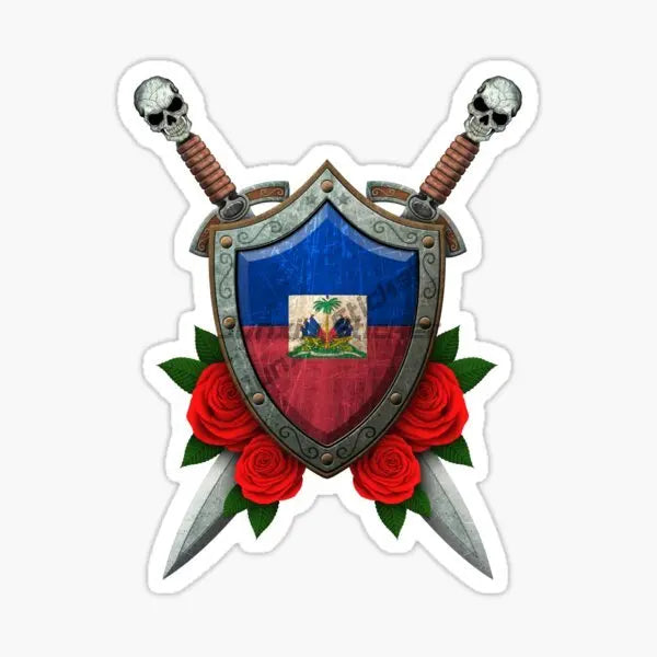 HAITI Flag and Emblem of The Republic of Haiti Sticker Car Truck SUV Window Wall Cup Laptop Vehicles Bumper Self-adhesive Decor