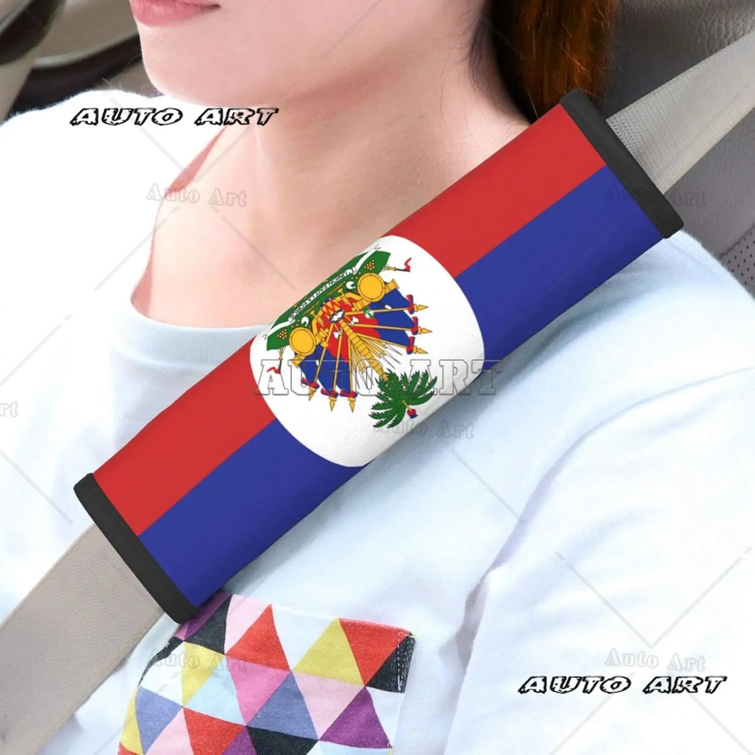 Haiti Flag Car Seat Belt Covers Cute Flag Car Seat Belt Cover Pad Funny Strap Cover Universal Car Interior Accessories Decor