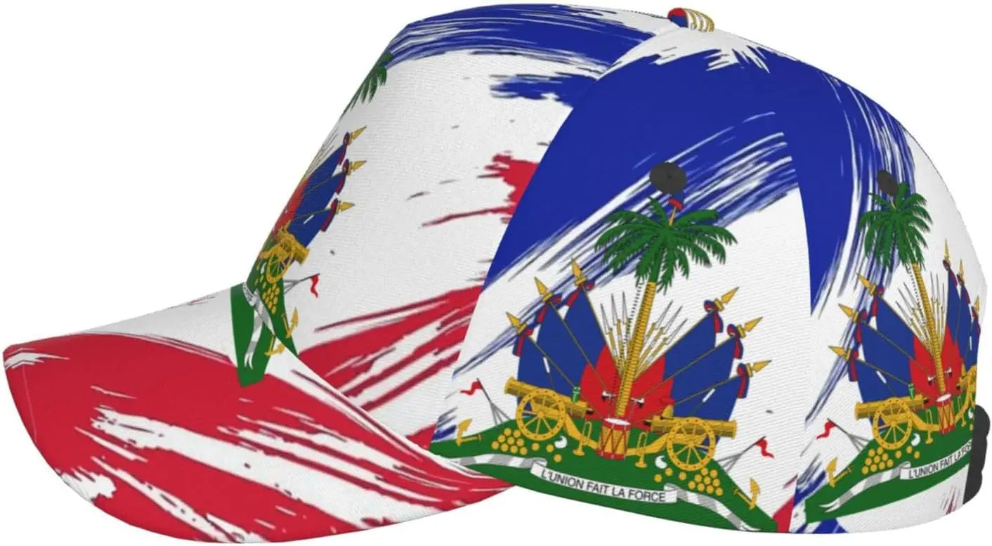 Haitians Snapback Cap Haiti Baseball Hats Haiti Flag Sun Hat Adjustable Haiti Trucker hat for Women Men