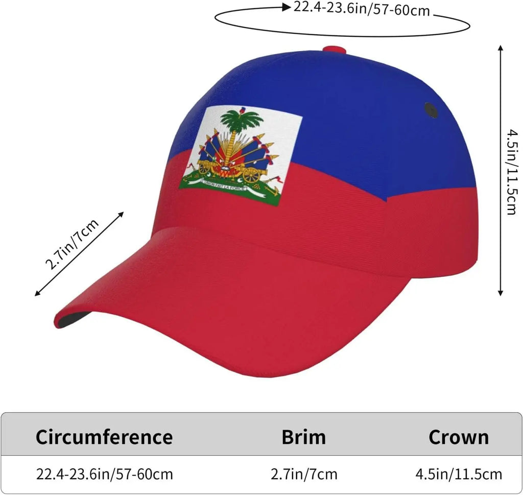 Funny Haiti Haitian Flag Hats Women Men Snapback Hat Cap Flag Flat Baseball Hats Adjustable Size
