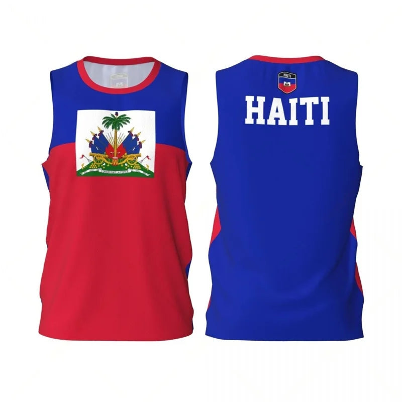 New Arrival 3D Printed Haiti Tank Top For Men Trendy 2025 Short Sleeves Tops Summer Streetwear T-shirt Oversized Tee Shirts