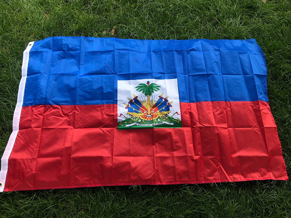 SKY FLAG Free shipping Haiti Flag 90x150cm hanging Polyester blue red 2 Sides Printed National Flag Haiti Sports banner