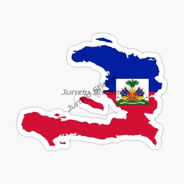 HAITI Flag and Emblem of The Republic of Haiti Sticker Car Truck SUV Window Wall Cup Laptop Vehicles Bumper Self-adhesive Decor