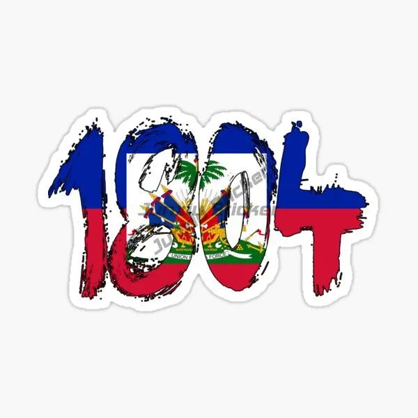 HAITI Flag and Emblem of The Republic of Haiti Sticker Car Truck SUV Window Wall Cup Laptop Vehicles Bumper Self-adhesive Decor