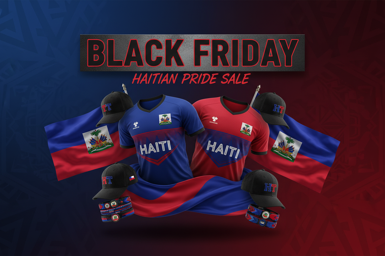 Maillots, casquettes, bracelets, drapeaux.

Tout ce qu'il faut afficher pour ton origine, l'énergie que tu portes, et le battement de cœur auquel tu appartiens. BLACK FRADAY